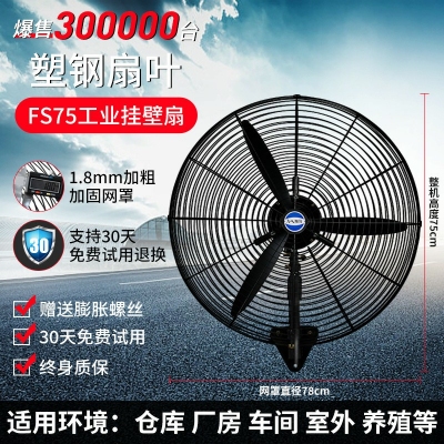 fs75-工業(yè)電風扇強力落地扇大風量牛角扇商用機械大功率車間工廠壁掛扇